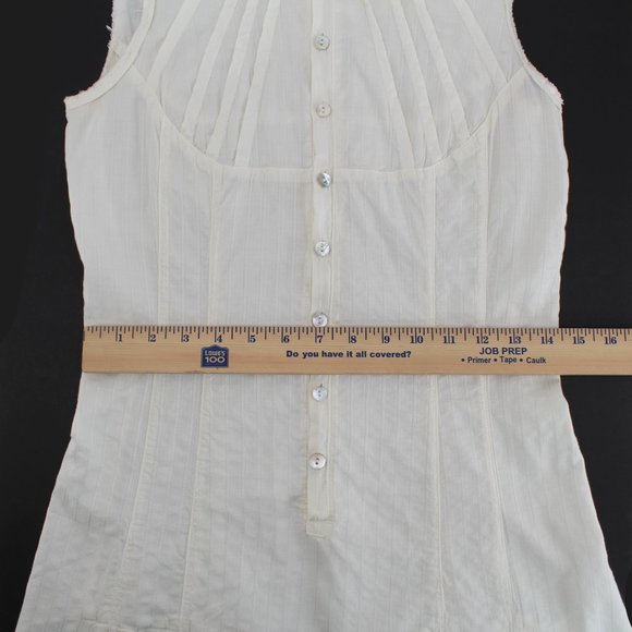 Gary Graham Sleeveless Dress 2006 Button Up Midi Pleated Vintage Cut High Neck S - Picture 15 of 16